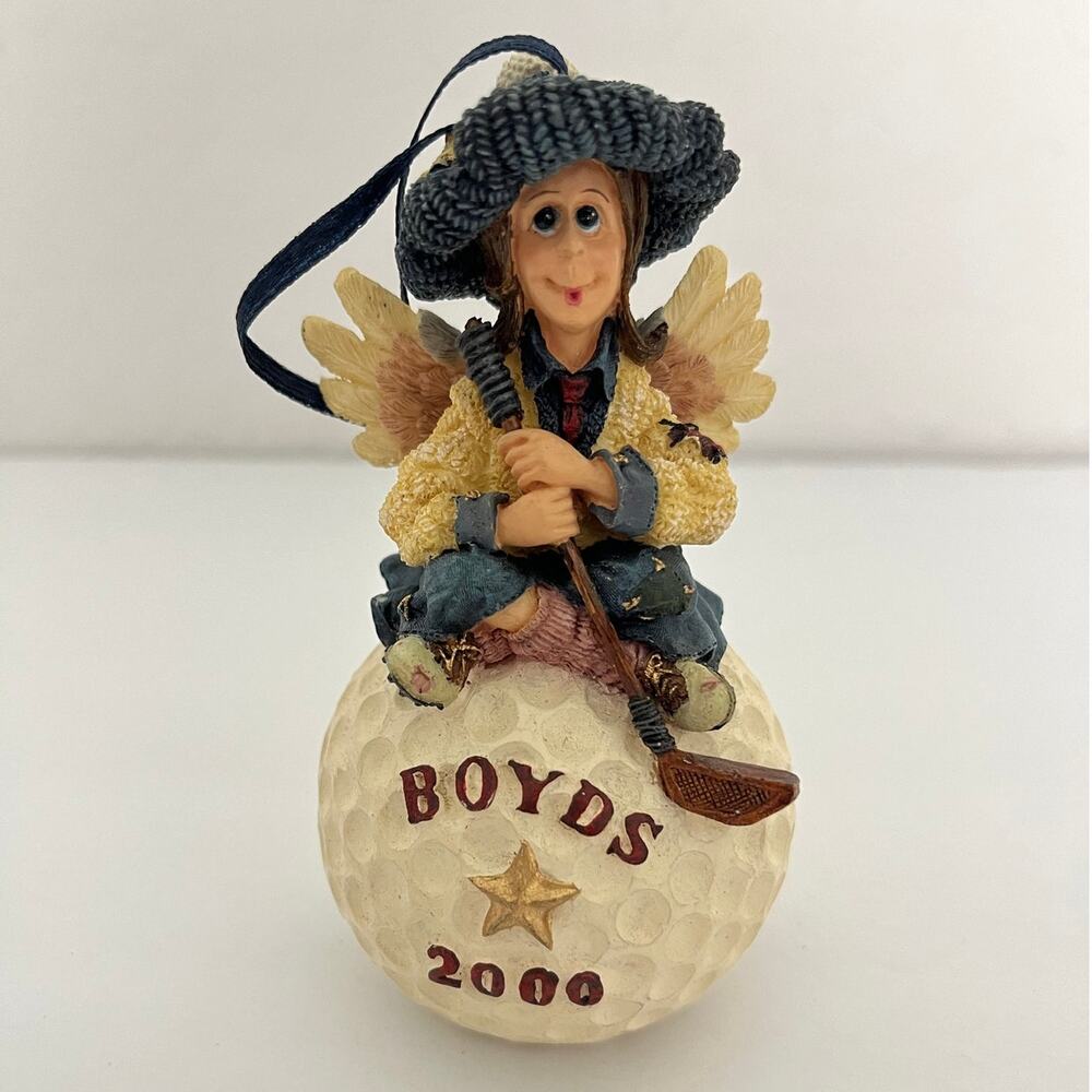 Boyds Bears Ornament - Angel on Golf Ball - 2000 #IE/1270 - 4.25" VTG no box